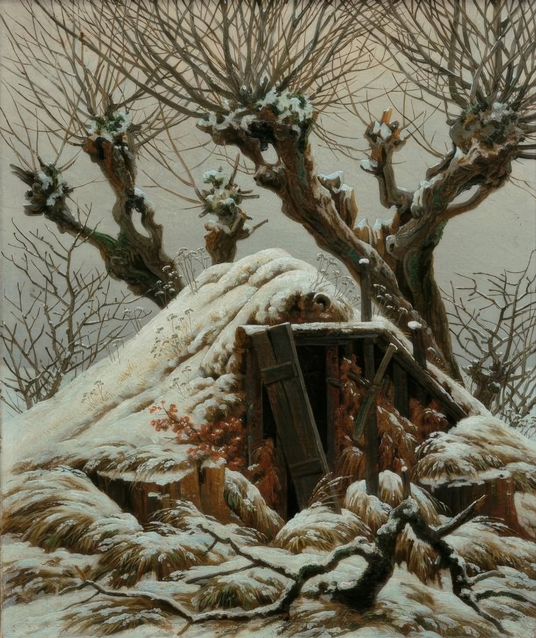 白雪皑皑的小屋 作者 卡斯珀·大卫·弗里德里希（Caspar David Friedrich）