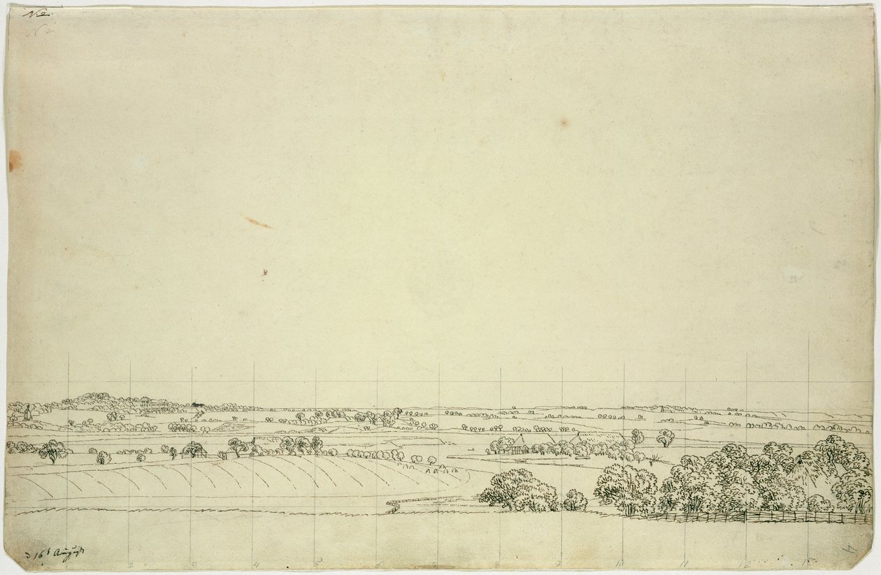 查看Putbus（钢笔和铅笔在纸上） 作者 卡斯珀·大卫·弗里德里希（Caspar David Friedrich）