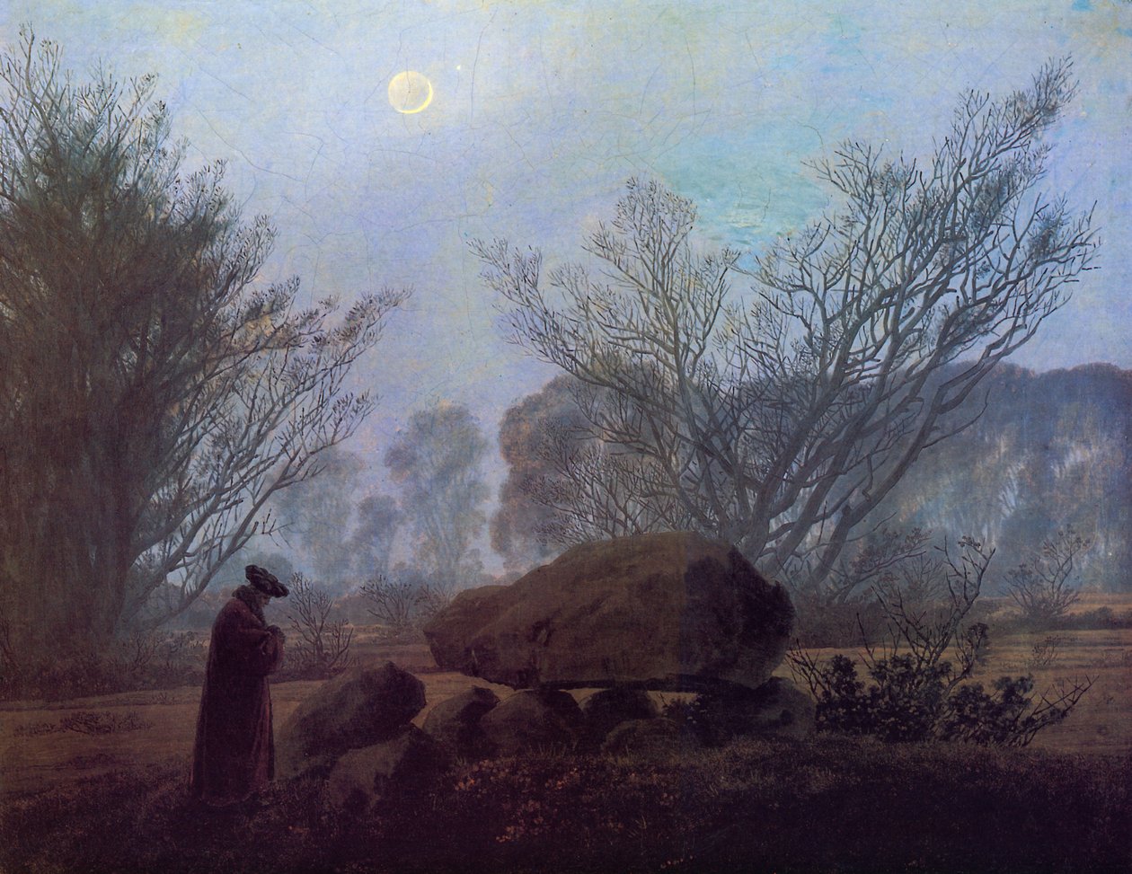走在黄昏（男人考虑巨石） 作者 卡斯珀·大卫·弗里德里希（Caspar David Friedrich）