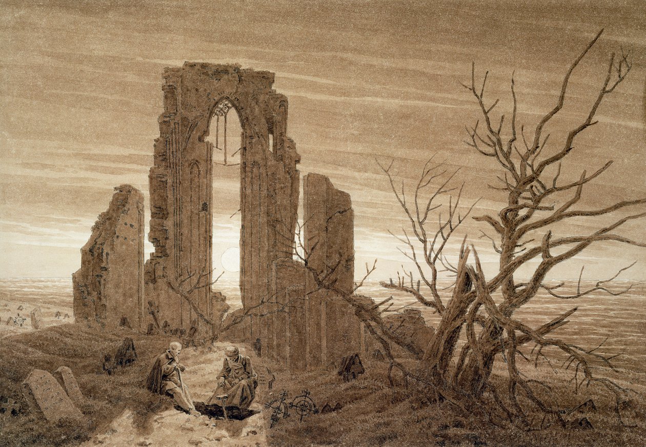 冬天（墨水和铅笔在纸上） 作者 卡斯珀·大卫·弗里德里希（Caspar David Friedrich）