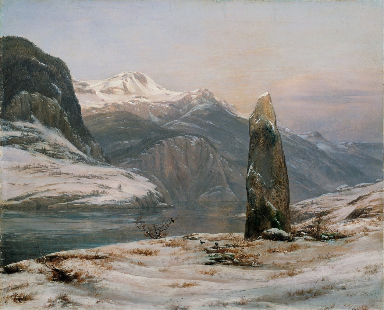 在松恩峡湾的冬天 作者 卡斯珀·大卫·弗里德里希（Caspar David Friedrich）