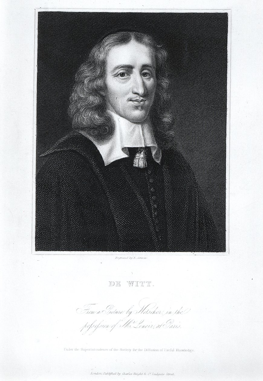 Johan de Witt（1625-72）的肖像，由Edward Scriven（1775-1841）雕刻 作者 卡斯珀·内舍尔