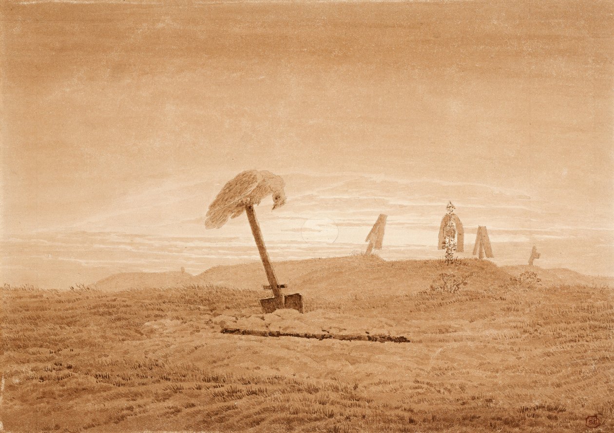 景观与格雷夫斯，c。 1835年至1837年 作者 卡斯珀·大卫·弗里德里希（Caspar David Friedrich）