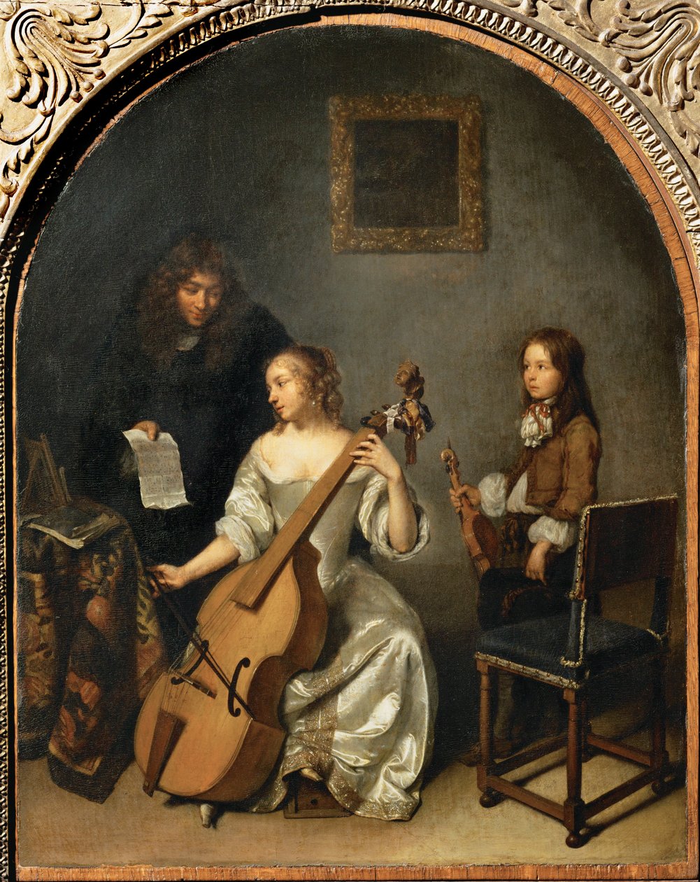 La lecon de basse de viol - 大提琴课程... 作者 卡斯帕（工作室）Netscher