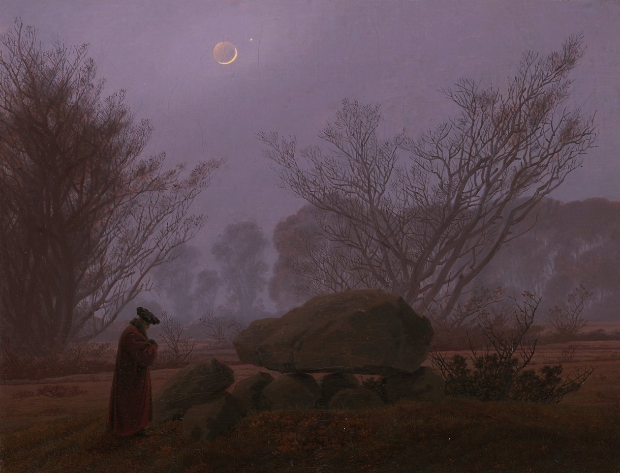 黄昏漫步，1830-1835年 作者 卡斯珀·大卫·弗里德里希（Caspar David Friedrich）
