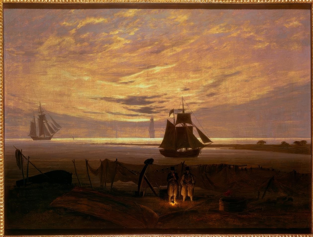 晚上在波罗的海海滩 作者 卡斯珀·大卫·弗里德里希（Caspar David Friedrich）