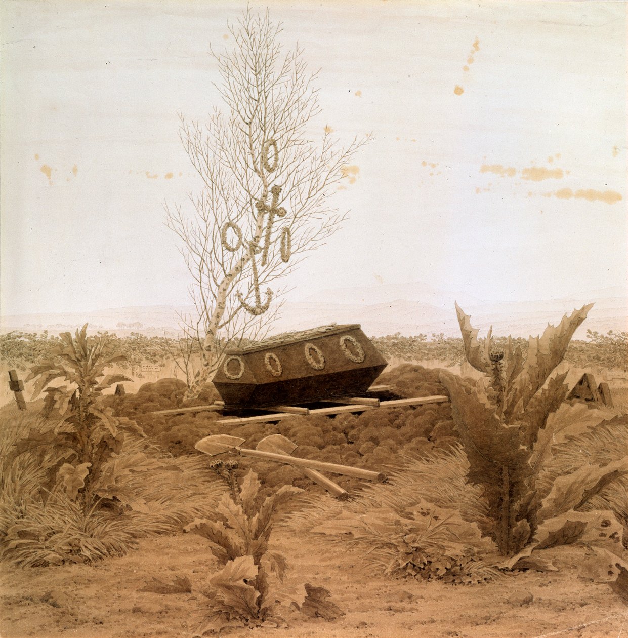 在坟墓的边缘，1830年代。 作者 卡斯珀·大卫·弗里德里希（Caspar David Friedrich）