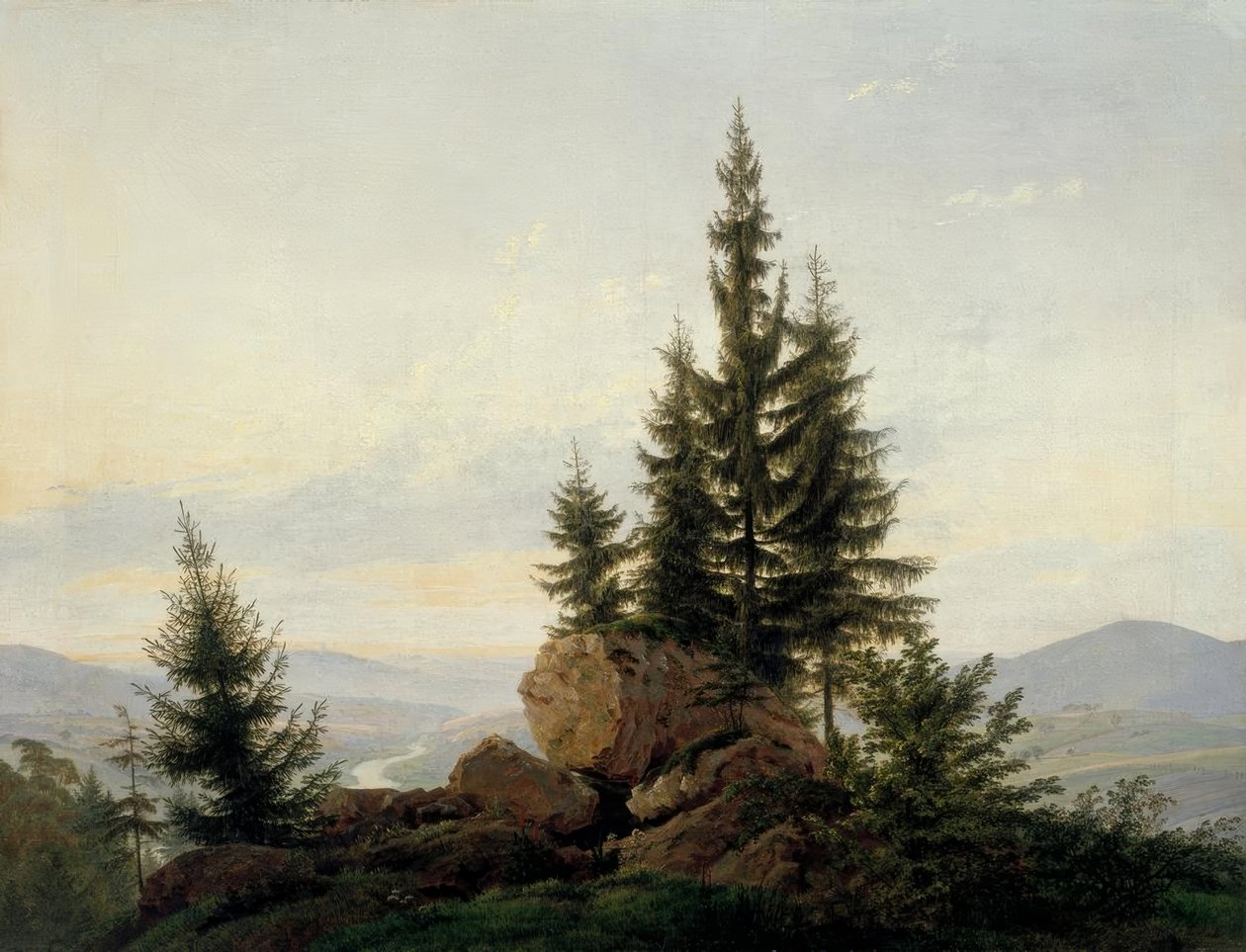 查看易北河谷 作者 卡斯珀·大卫·弗里德里希（Caspar David Friedrich）