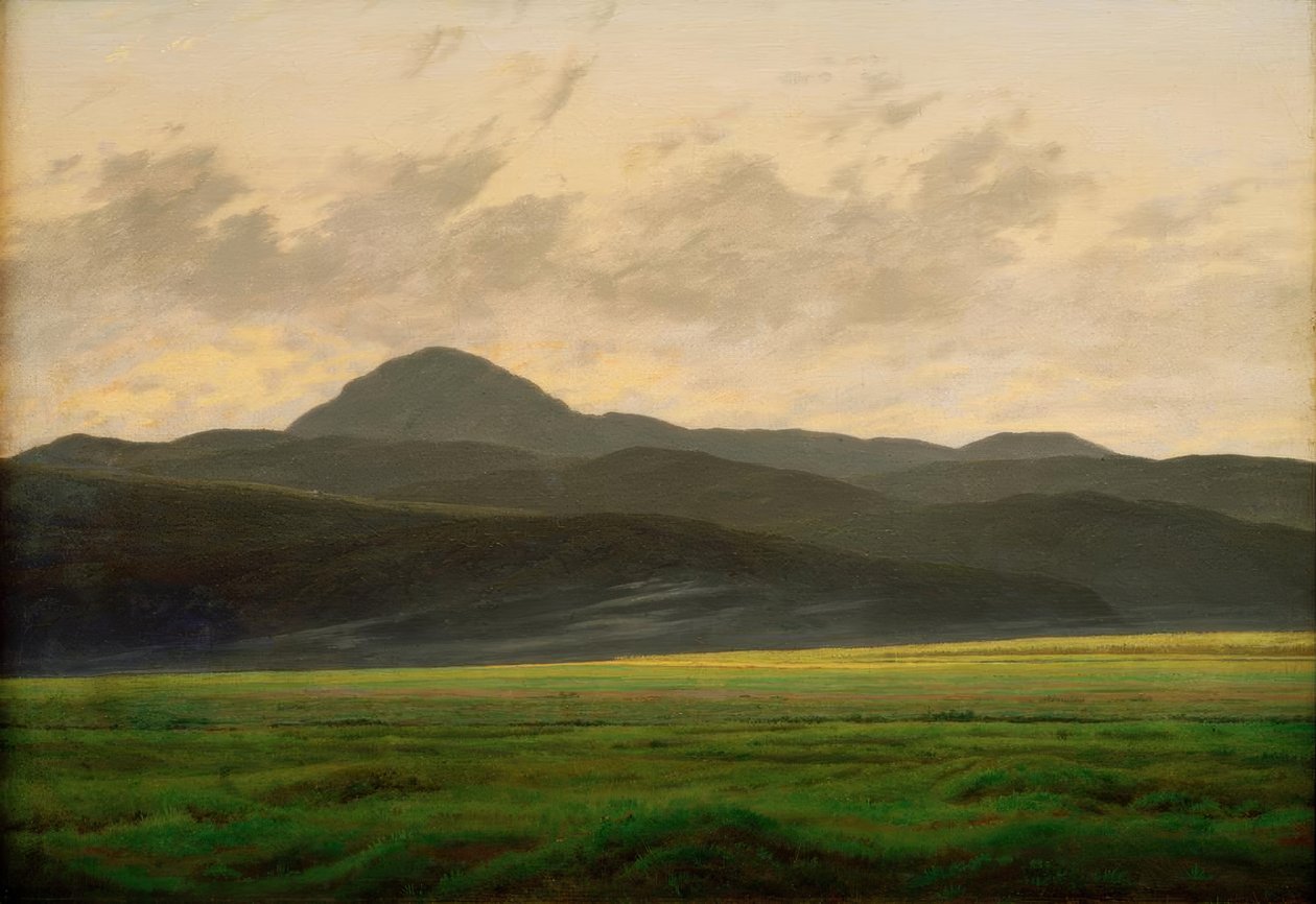 波西米亚的山地景观 作者 卡斯珀·大卫·弗里德里希（Caspar David Friedrich）