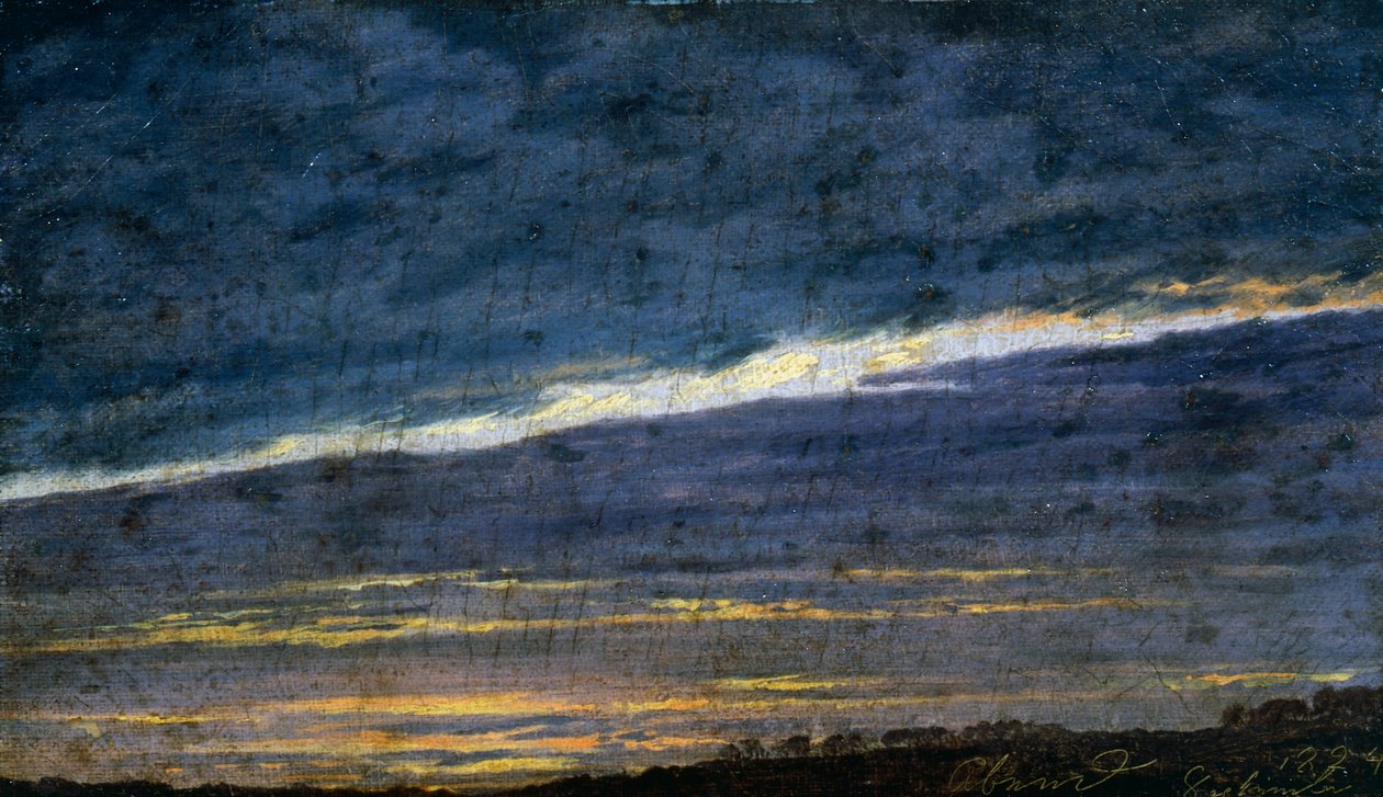 多云的傍晚天空 作者 卡斯珀·大卫·弗里德里希（Caspar David Friedrich）