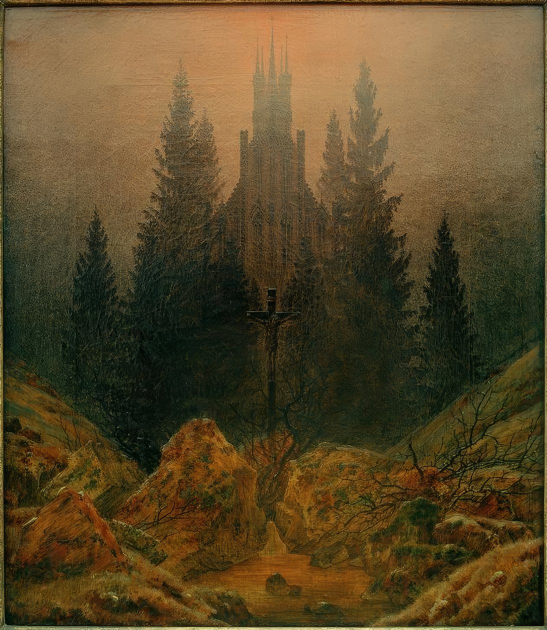 山中的十字架 作者 卡斯珀·大卫·弗里德里希（Caspar David Friedrich）