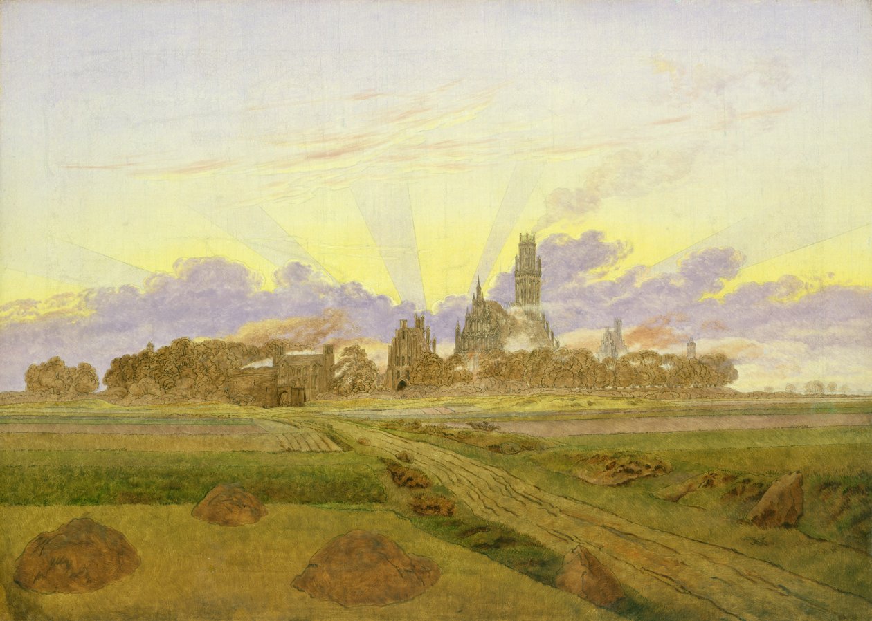 新勃兰登堡的黎明（布面油画） 作者 卡斯珀·大卫·弗里德里希（Caspar David Friedrich）