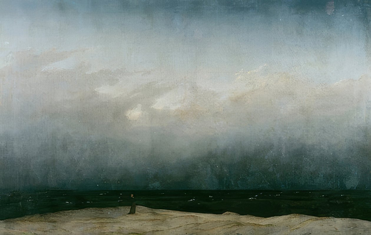 在海边的和尚。 1808-1810 作者 卡斯珀·大卫·弗里德里希（Caspar David Friedrich）