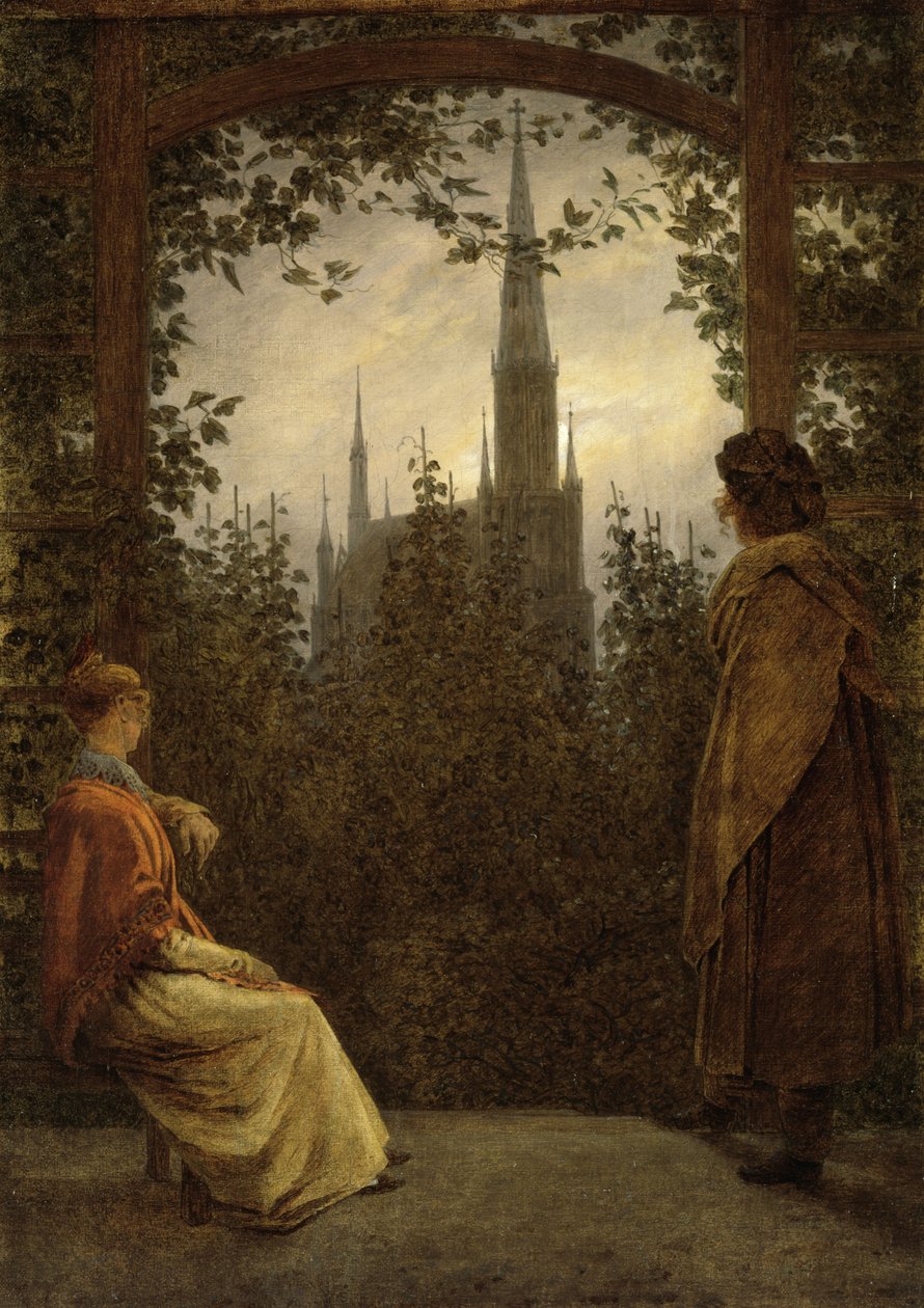 格赖夫斯瓦尔德的花园凉亭，1818年 作者 卡斯珀·大卫·弗里德里希（Caspar David Friedrich）