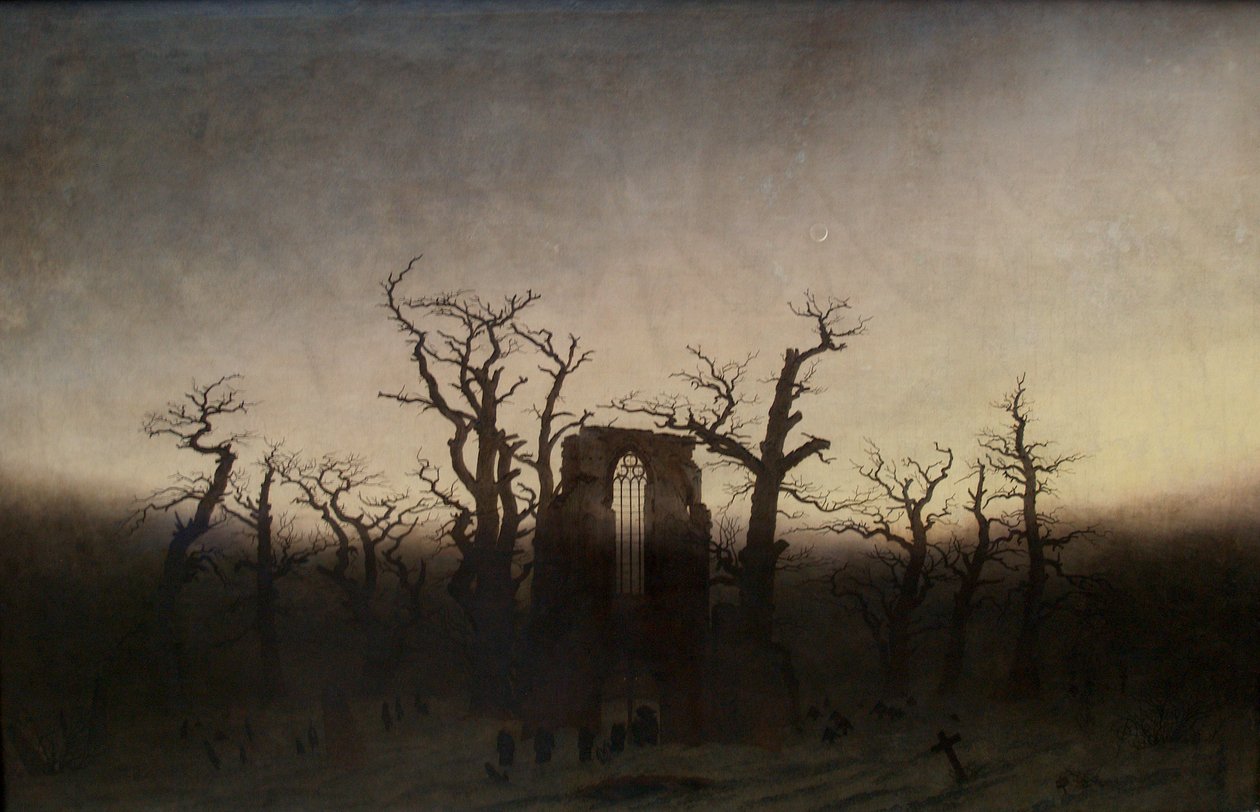 德语：Abtei im Eichwald 橡树林中的修道院 作者 卡斯珀·大卫·弗里德里希（Caspar David Friedrich）