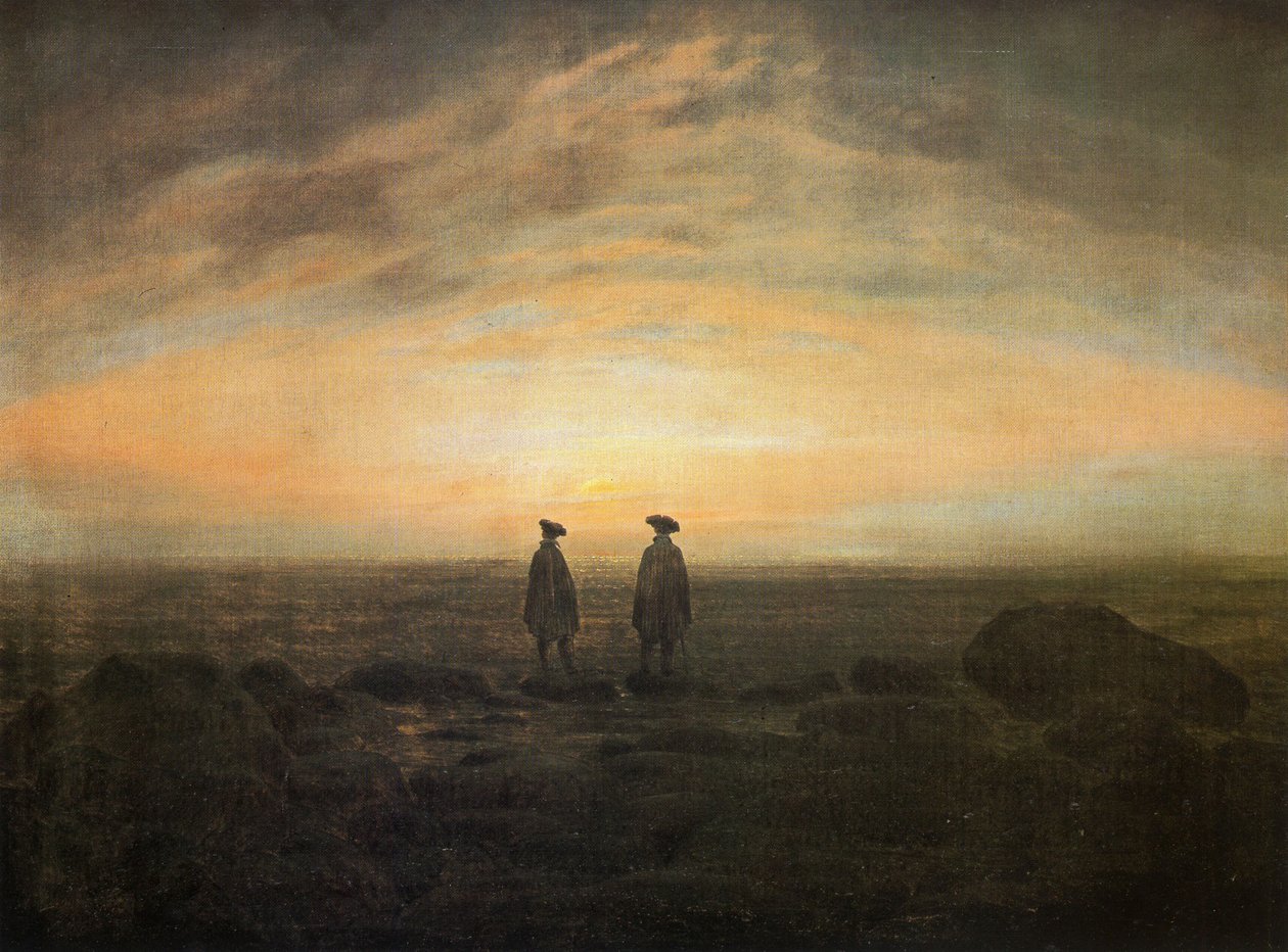 德语: Zwei Männer am Meer 海边的两个男人 作者 卡斯珀·大卫·弗里德里希（Caspar David Friedrich）