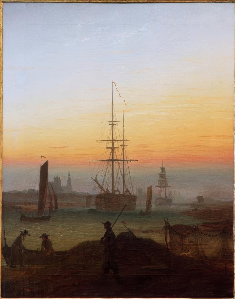 格赖夫斯瓦尔德港 作者 卡斯珀·大卫·弗里德里希（Caspar David Friedrich）