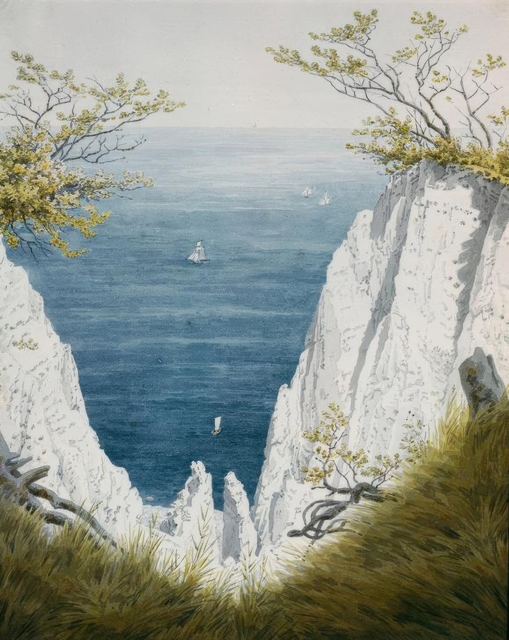 吕根岛上的粉笔悬崖 作者 卡斯珀·大卫·弗里德里希（Caspar David Friedrich）