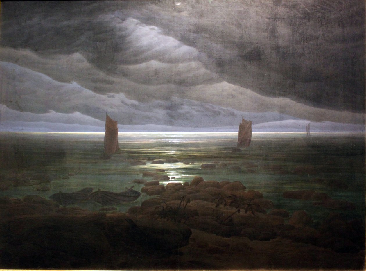 月光下的海滨 作者 卡斯珀·大卫·弗里德里希（Caspar David Friedrich）