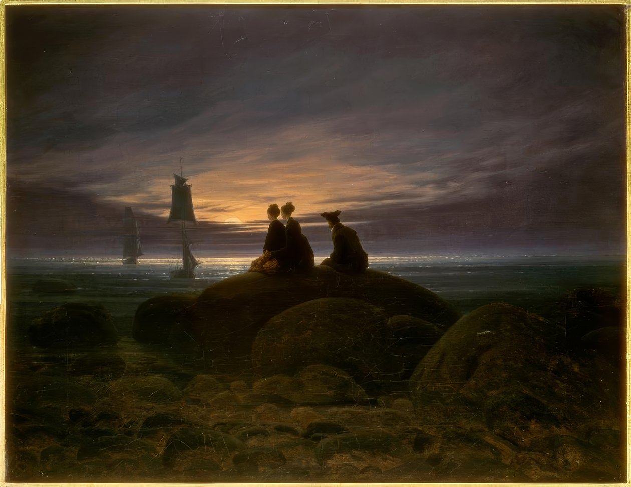 海上月出 作者 卡斯珀·大卫·弗里德里希（Caspar David Friedrich）