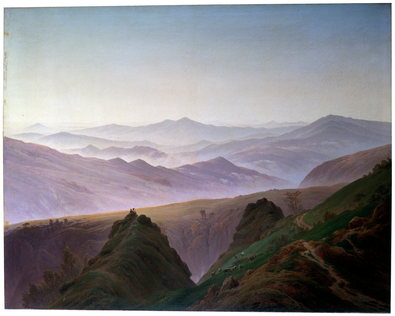 1823年之前，山中的早晨。 作者 卡斯珀·大卫·弗里德里希（Caspar David Friedrich）