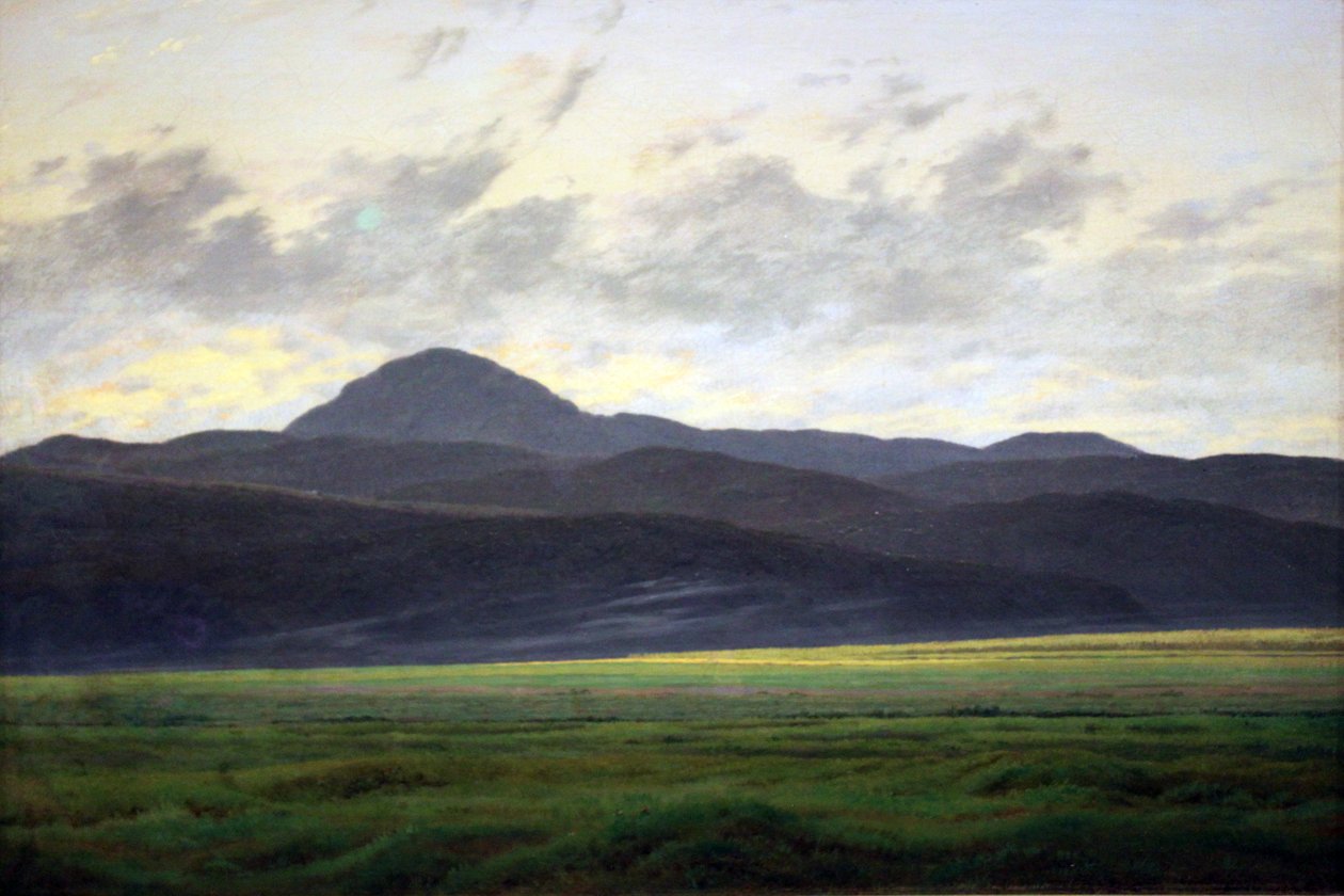 波希米斯的山地景观 作者 卡斯珀·大卫·弗里德里希（Caspar David Friedrich）