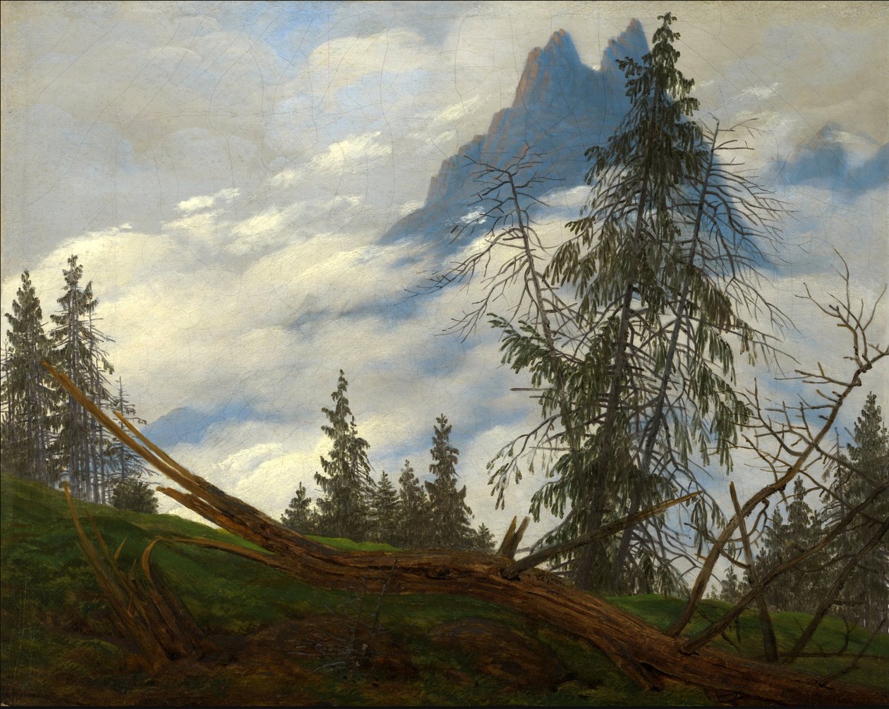 飘云的山峰 作者 卡斯珀·大卫·弗里德里希（Caspar David Friedrich）