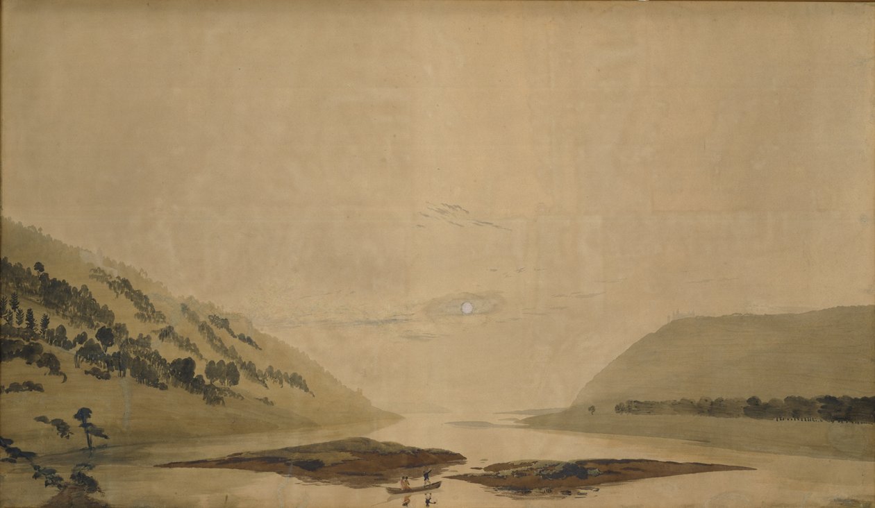 早上的山区景观，早在183035年（wc＆透明纸上的蛋彩画）（配对265365） 作者 卡斯珀·大卫·弗里德里希（Caspar David Friedrich）