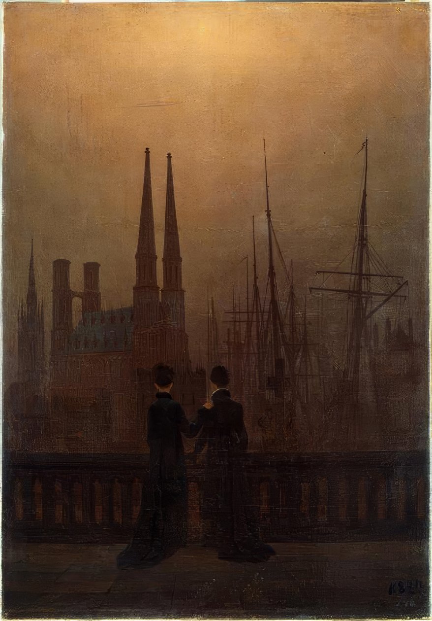 夜港 作者 卡斯珀·大卫·弗里德里希（Caspar David Friedrich）