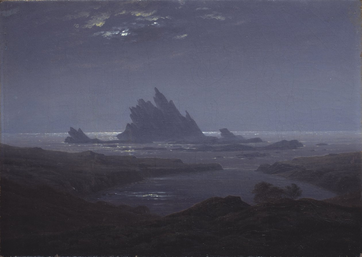 海边的礁石c。 1824年 作者 卡斯珀·大卫·弗里德里希（Caspar David Friedrich）