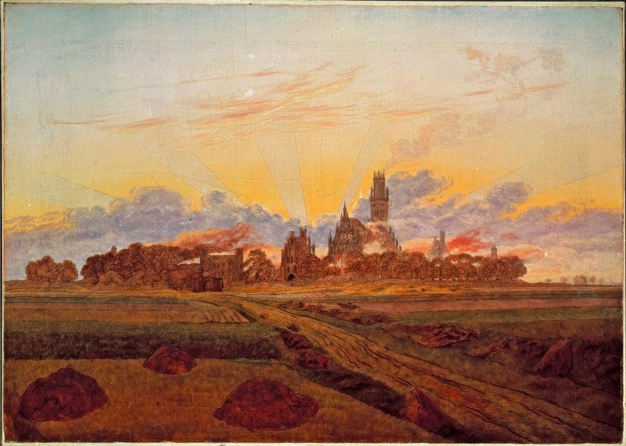 新勃兰登堡附近的日出 作者 卡斯珀·大卫·弗里德里希（Caspar David Friedrich）