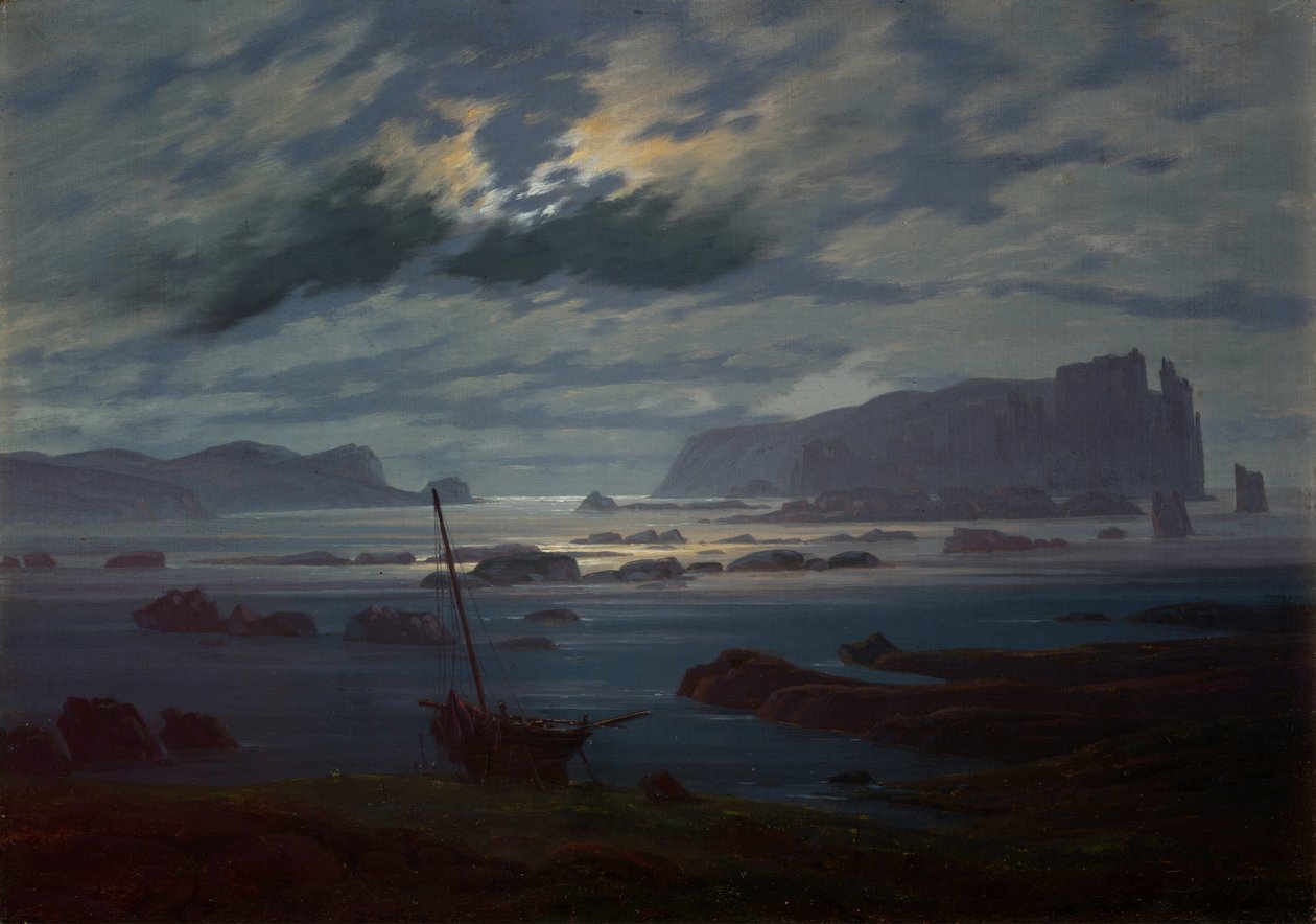 月光下的北海，1823-24 作者 卡斯珀·大卫·弗里德里希（Caspar David Friedrich）