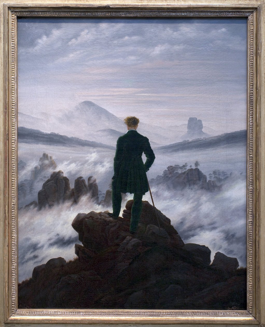 雾海之上的流浪者，约1817年 作者 卡斯珀·大卫·弗里德里希（Caspar David Friedrich）