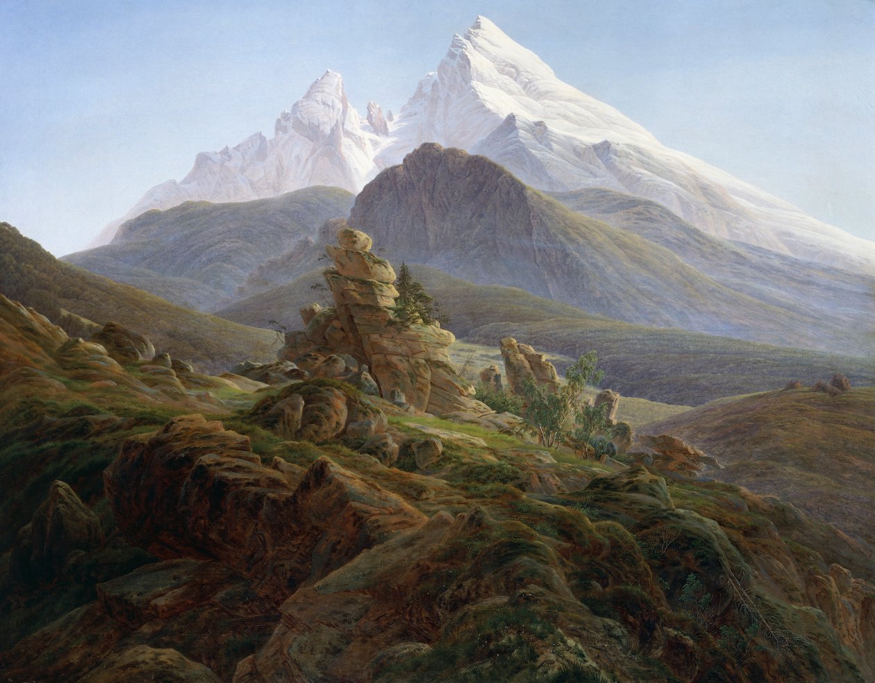 瓦兹曼（布面油画） 作者 卡斯珀·大卫·弗里德里希（Caspar David Friedrich）