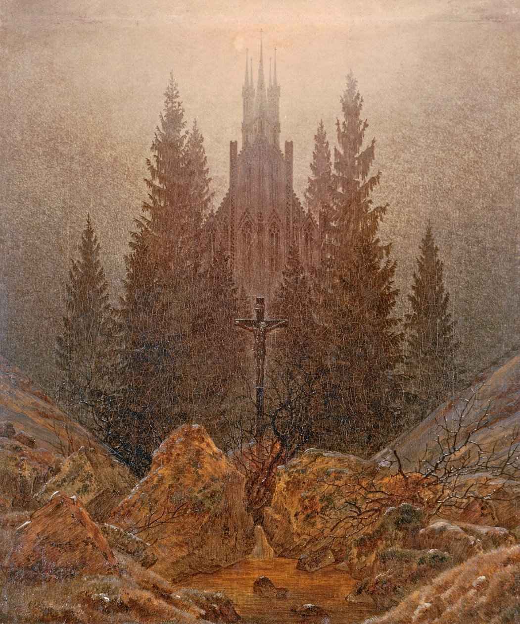 山中的十字架 作者 卡斯珀·大卫·弗里德里希（Caspar David Friedrich）