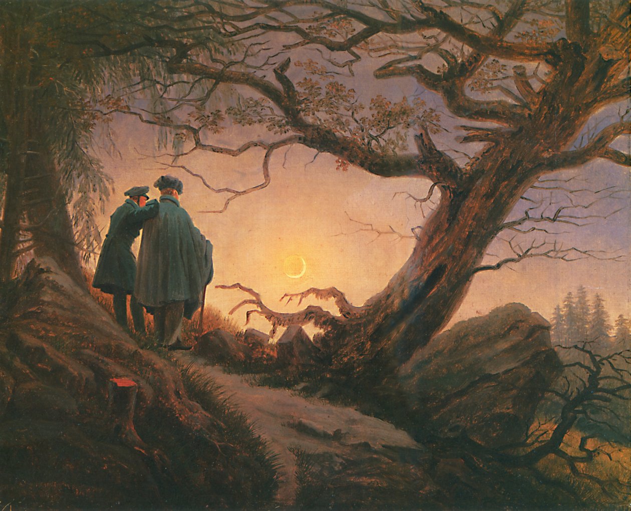 双人望月 作者 卡斯珀·大卫·弗里德里希（Caspar David Friedrich）