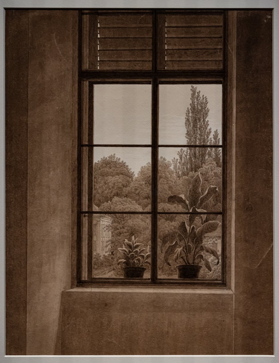 窗户可欣赏公园景色 作者 卡斯珀·大卫·弗里德里希（Caspar David Friedrich）