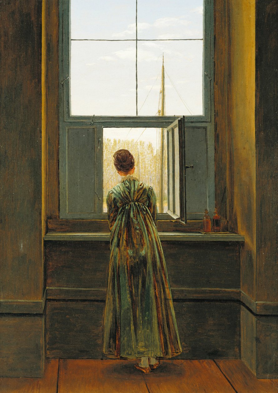 窗边的女人，1822年 作者 卡斯珀·大卫·弗里德里希（Caspar David Friedrich）