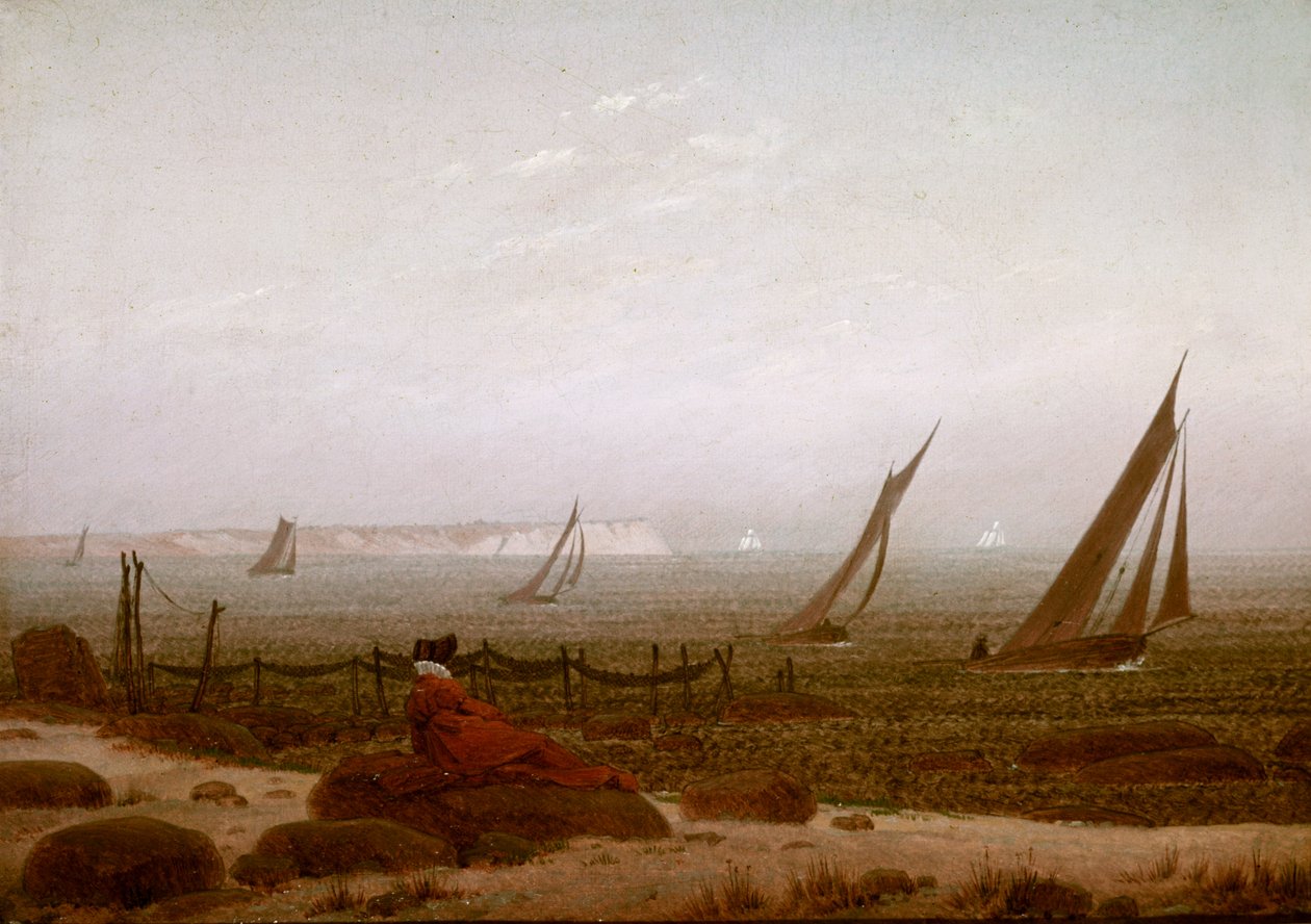 鲁根海滩上的女人 作者 卡斯珀·大卫·弗里德里希（Caspar David Friedrich）