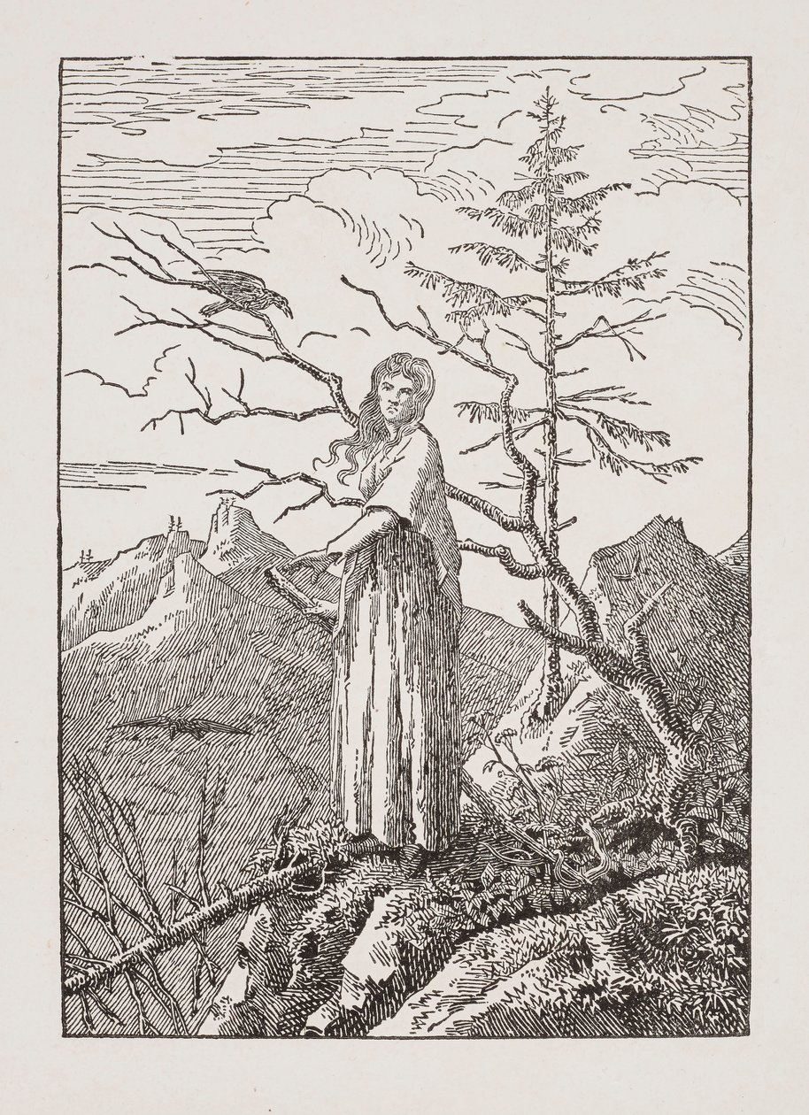 深渊中与乌鸦在一起的女人 作者 卡斯珀·大卫·弗里德里希（Caspar David Friedrich）