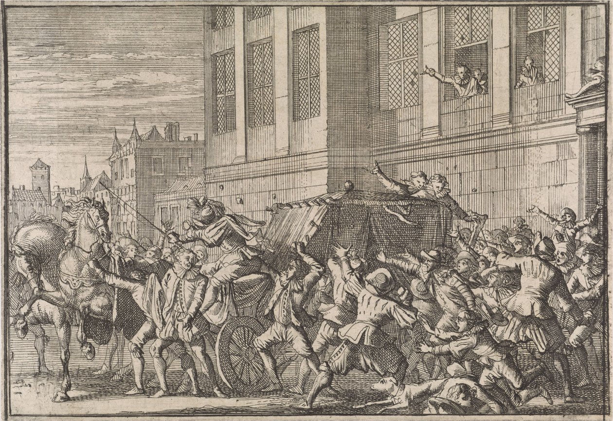 1643 年，加斯帕德-德-古斯曼（Gaspard de Gusmán）在马德里袭击奥利瓦雷斯伯爵的马车 作者 Caspar Luyken（归因于）