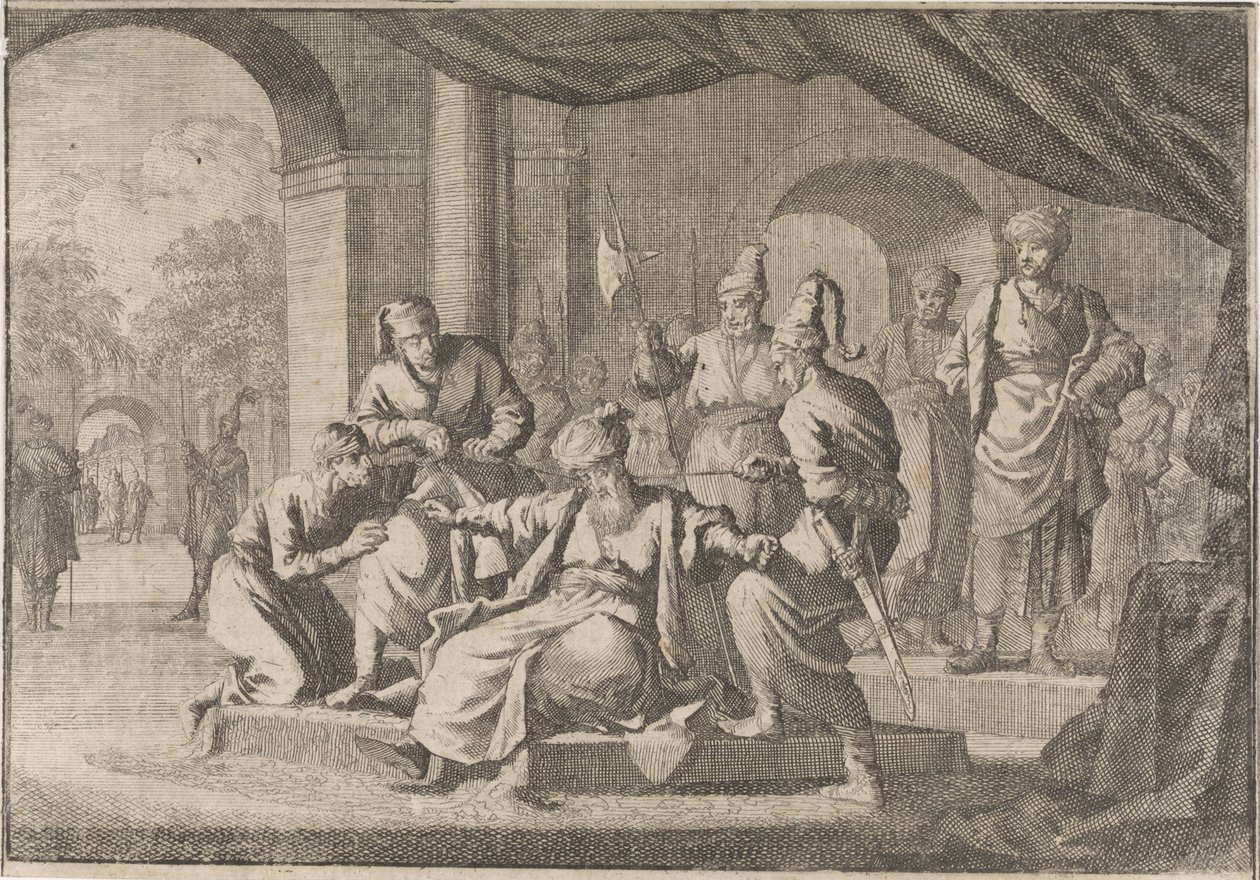 1639 年，苏丹穆拉特四世的侄子穆斯塔法奉他的命令被勒死。 作者 Caspar Luyken（归因于）