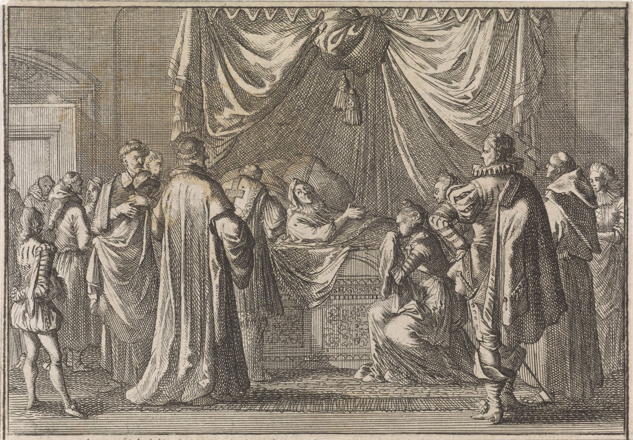 玛丽亚-德-美第奇临终前，1642 年 作者 Caspar Luyken（归因于）