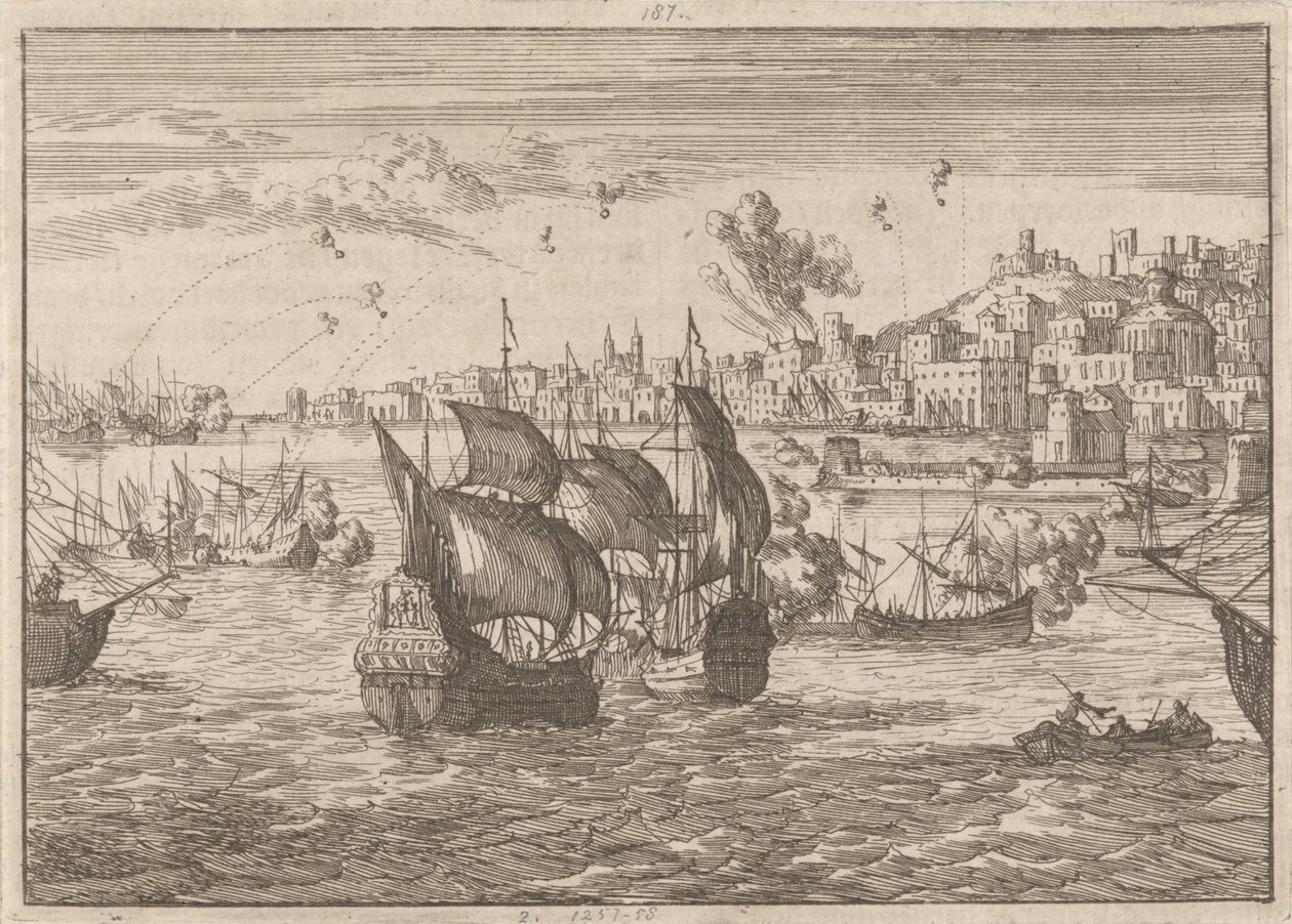 热那亚被法国舰队轰炸，1684 年 作者 卡斯珀·路肯（Caspar Luyken）