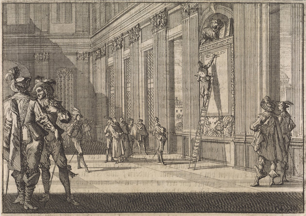 修复罗马梵蒂冈宫殿中威尼斯人的碑文，1643 年 作者 卡斯珀·路肯（Caspar Luyken）