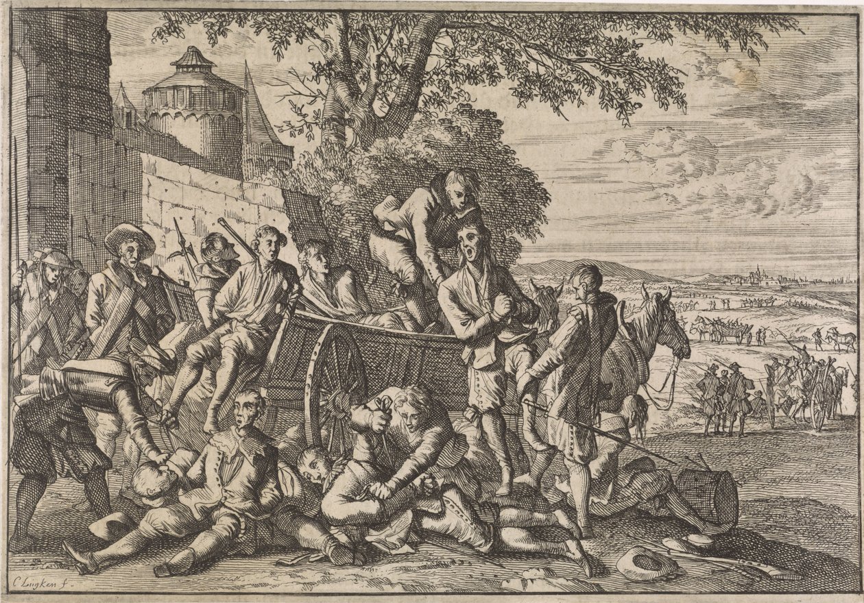 西班牙士兵被装上马车带走，1641 年 作者 卡斯珀·路肯（Caspar Luyken）
