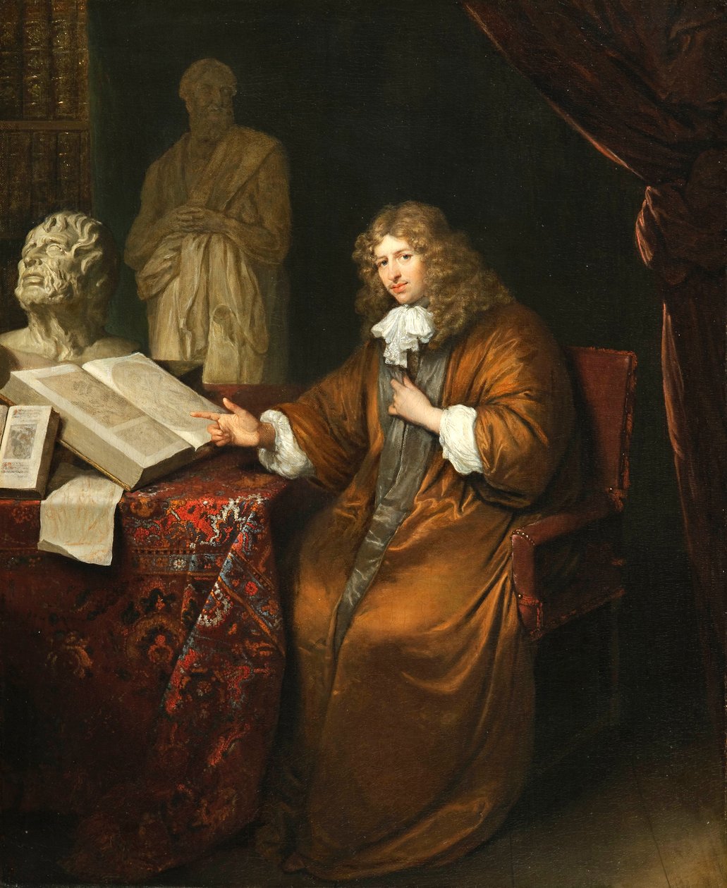 ""Portrait de Abraham van Lennep (1627-1678)"（收藏家亚伯拉罕·范·伦内普的肖像）Peinture de Caspar Netscher (1639-1684) 作者 卡斯珀·内舍尔