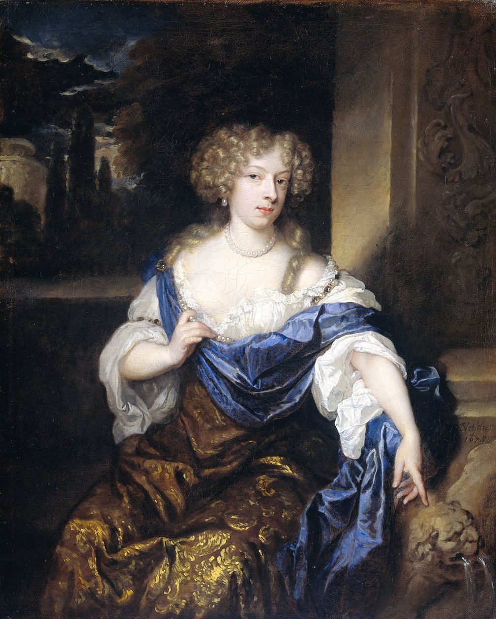 海伦娜·克塔哈里娜·德·维特 (Helena Ctaharina de Witte) 的肖像 91661-95)，哈姆斯泰德领主伊曼·莫格的妻子 作者 卡斯珀·内舍尔
