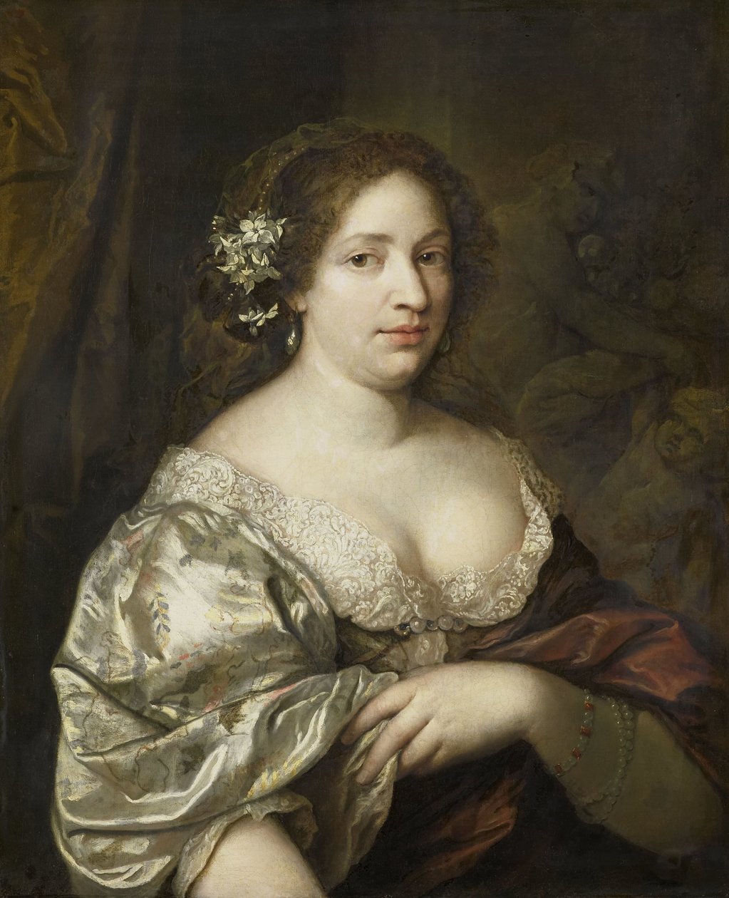 艺术家妻子玛格丽特·戈丁（Margaretha Godin，卒于 1694 年）的肖像 作者 卡斯珀·内舍尔