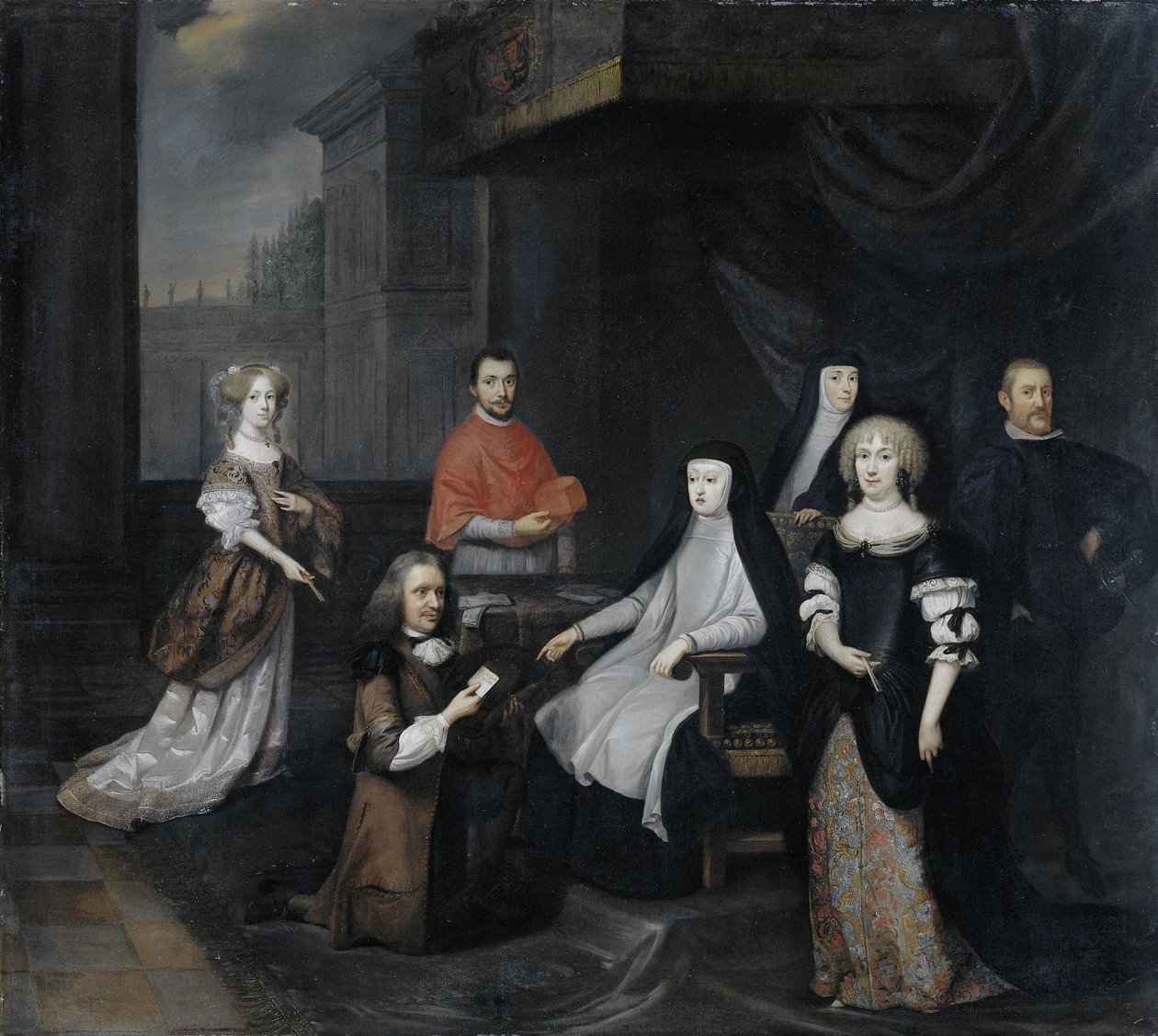 1671 年 3 月 2 日，西班牙摄政王后玛丽亚-安娜（Maria-Anna of Austria）接待荷兰大使希罗尼穆斯-范贝弗宁克（Hieronymus van Beverningk）。 作者 卡斯珀·内舍尔